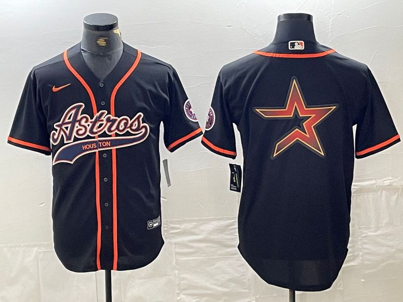 Men Houston Astros Blank Black Jointly 2024 Nike MLB Jersey style 5->houston astros->MLB Jersey